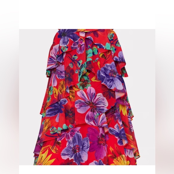 LEAVING CLOSET!! Accepting almost any offer! NWT - MILLY FLORAL RED FLORAL DRESS - Picture 5 of 7